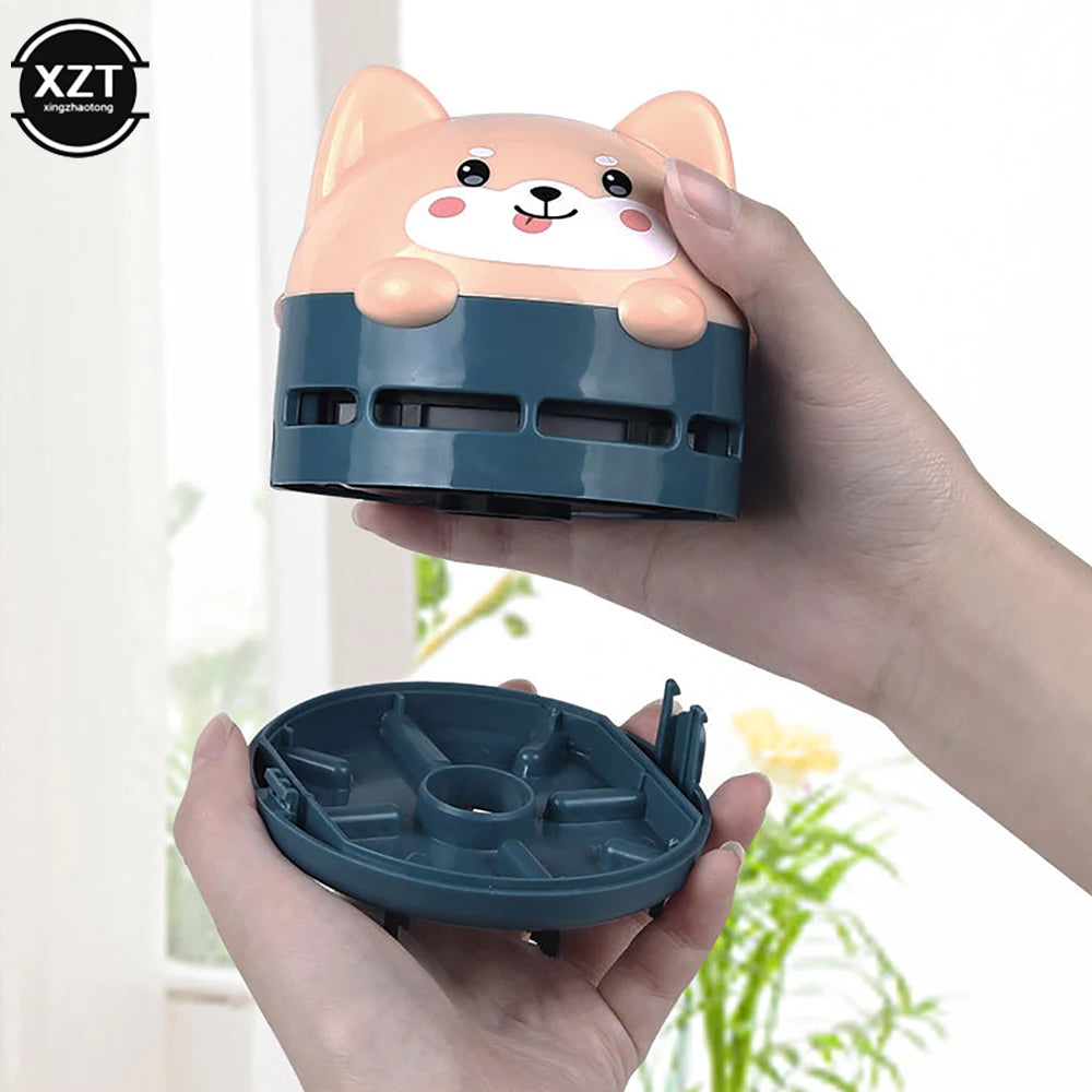 Mini Handheld Desktop Vacuum Cleaner Portable USB Rechargeable Cleaner Cartoon Shape Eraser Dander Confetti Cleaning Brush